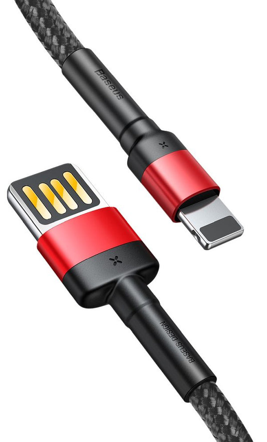 USB-A - Lightning Baseus Cafule Special Edition adat- és töltőkábel, 18W, 1m, Piros CALKLF-G91