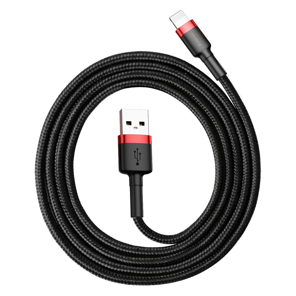 Adat- és töltőkábel USB-A - Lightning Baseus Cafule, 18W, 1m, fekete CALKLF-B19