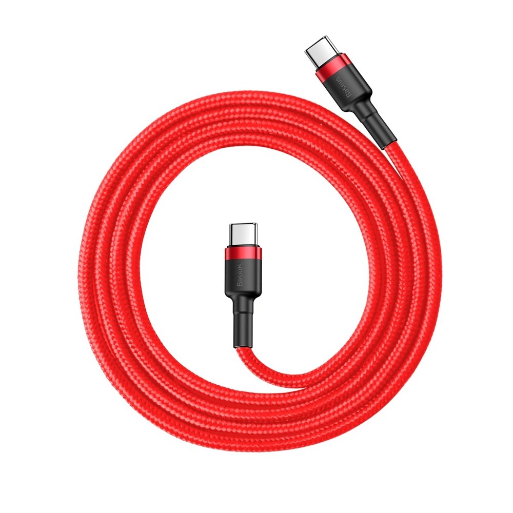 USB-C adat- és töltőkábel - USB-C Baseus Cafule, 60W, 1m, piros CATKLF-G09