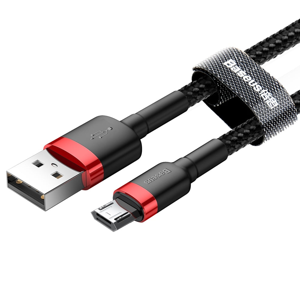 Adat- és töltőkábel USB-A - microUSB Baseus Cafule, 18W, 1m, piros CAMKLF-B91