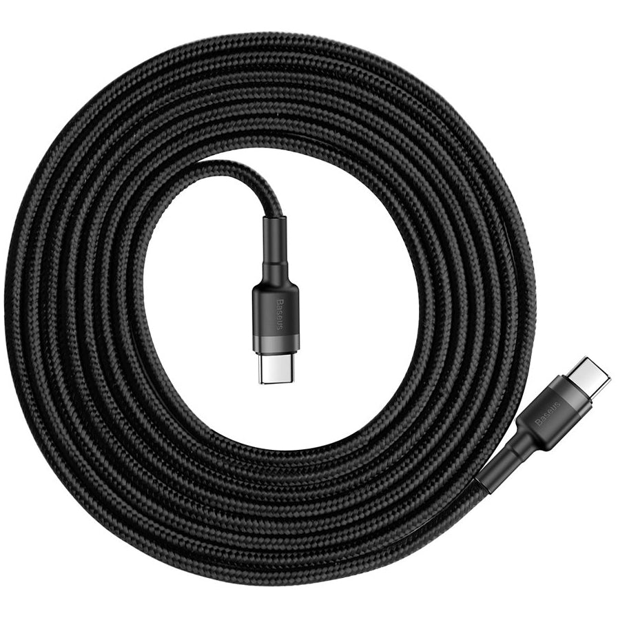 USB-C adat- és töltőkábel - USB-C Baseus Cafule, 60W, 2m, fekete CATKLF-HG1