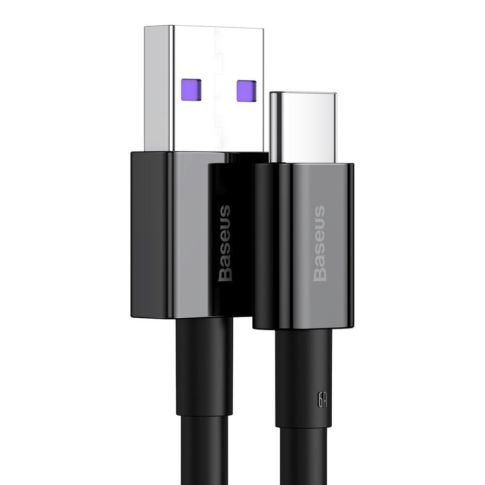 Baseus Superior USB-A USB-C adat- és töltőkábel, 66W, 2m, fekete CATYS-A01