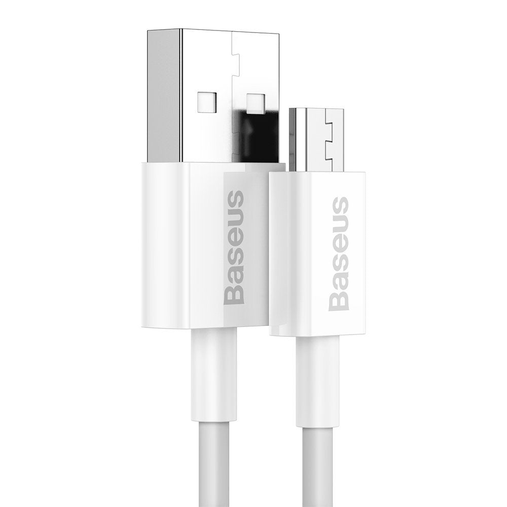USB-A - microUSB adat- és töltőkábel Baseus Superior Series, 18W, 2m, Fehér CAMYS-A02