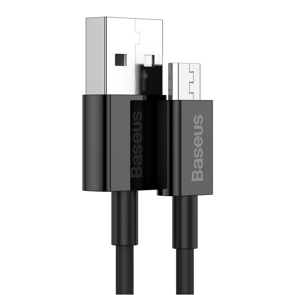 USB-A - microUSB adat- és töltőkábel Baseus Superior Series, 18W, 2m, fekete CAMYS-A01