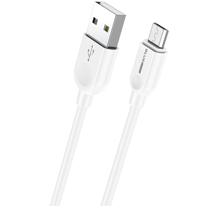 USB-A és microUSB közötti adat- és töltőkábel BLUE Power BM2BX14 LinkJet, 18W, 2m, fehér