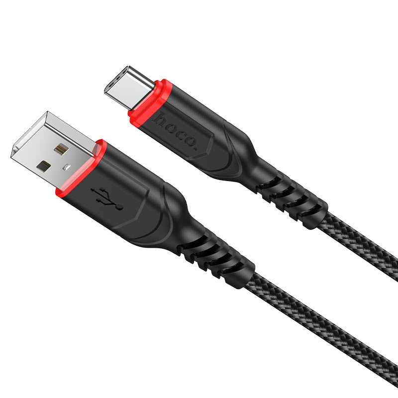 USB-A - USB-C HOCO X59 Victory adat- és töltőkábel, 18W, 1m, Fekete