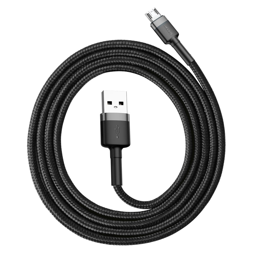 Adat- és töltőkábel USB-A - microUSB Baseus Cafule, 18W, 1m, szürke CAMKLF-BG1