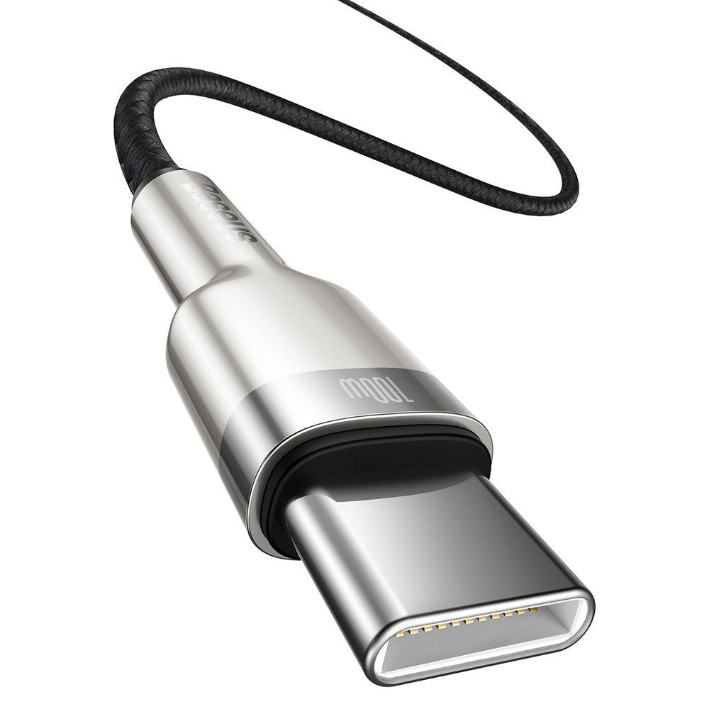 USB-C adat- és töltőkábel - USB-C Baseus Cafule Metal sorozat, 100W, 1m, fekete CATJK-C01
