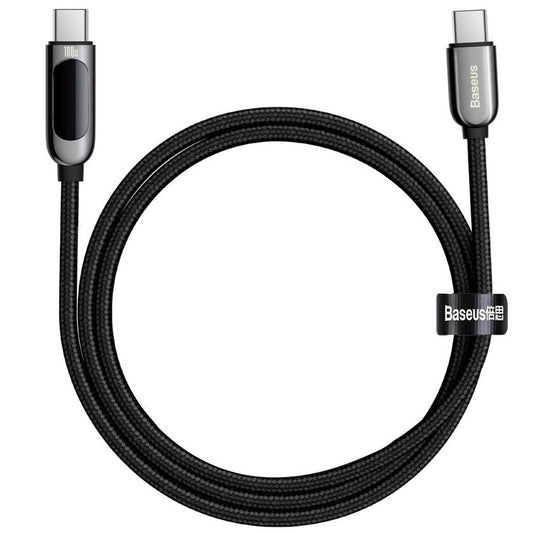 USB-C adat- és töltőkábel - USB-C Baseus kijelző, 100W, 1m, fekete CATSK-B01
