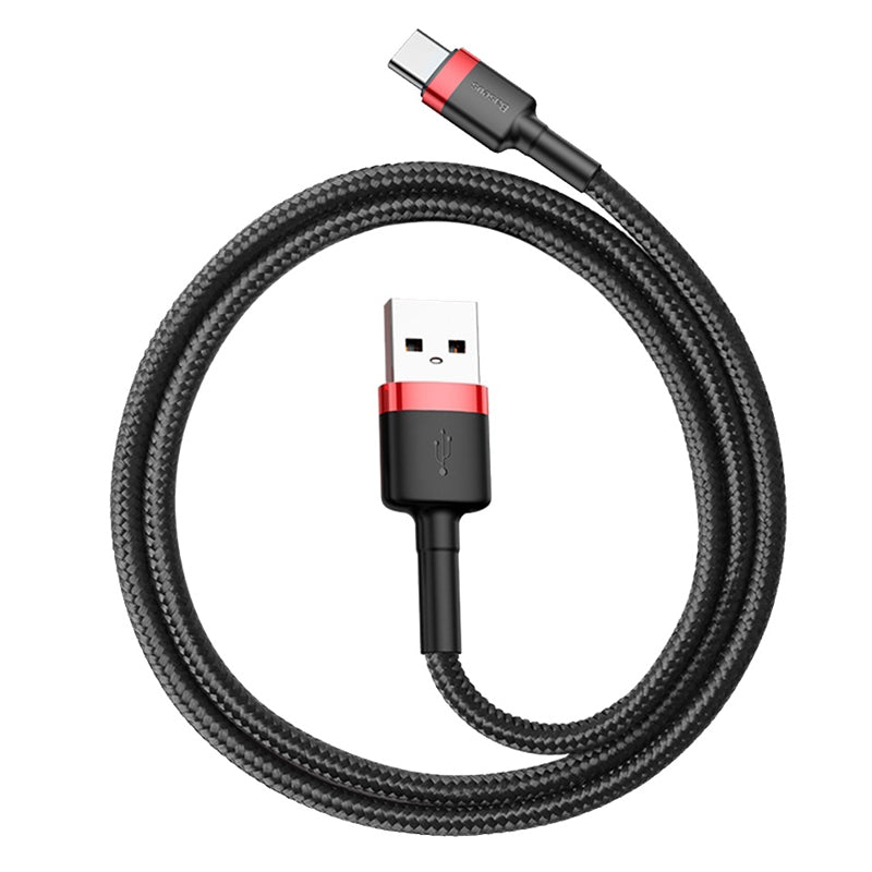 USB-A - USB-C Baseus Cafule adat- és töltőkábel, 60W, 0,5m, Piros CATKLF-A91