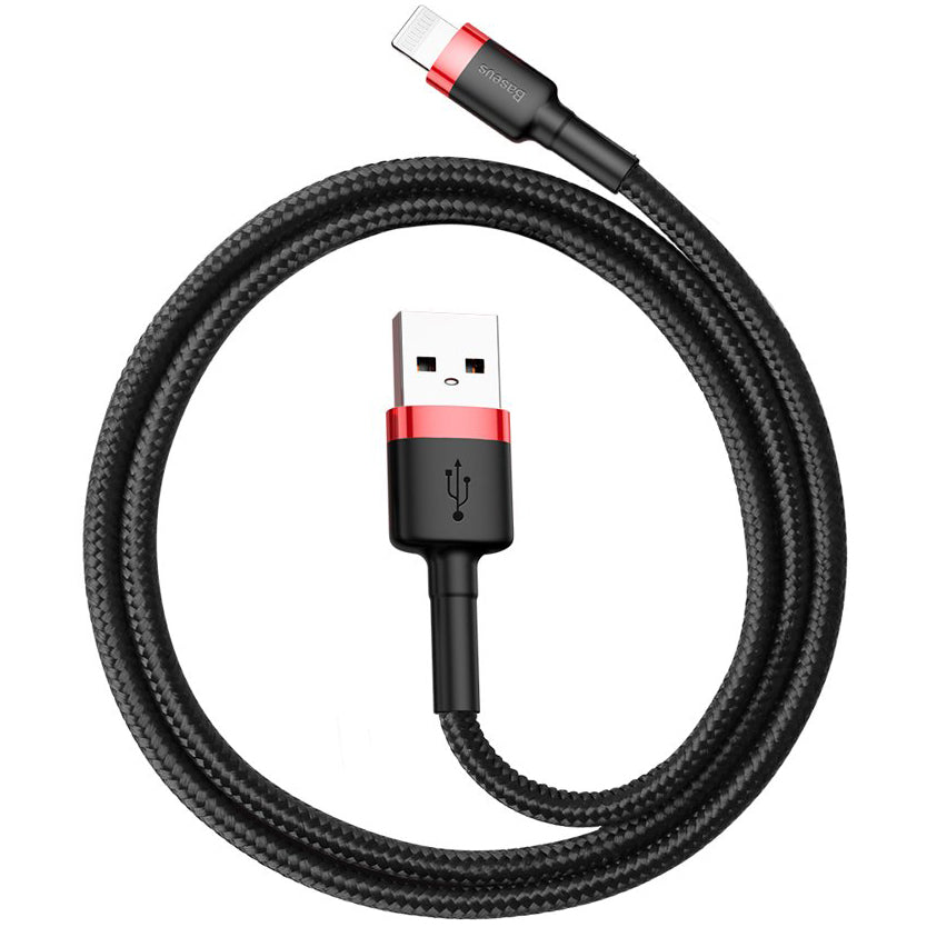 USB-A - Lightning Baseus Cafule adat- és töltőkábel, 18W, 0,5m, Piros CALKLF-A19