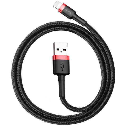 Adat- és töltőkábel USB-A - Lightning Baseus Cafule, 18W, 0,5m, piros CALKLF-A19