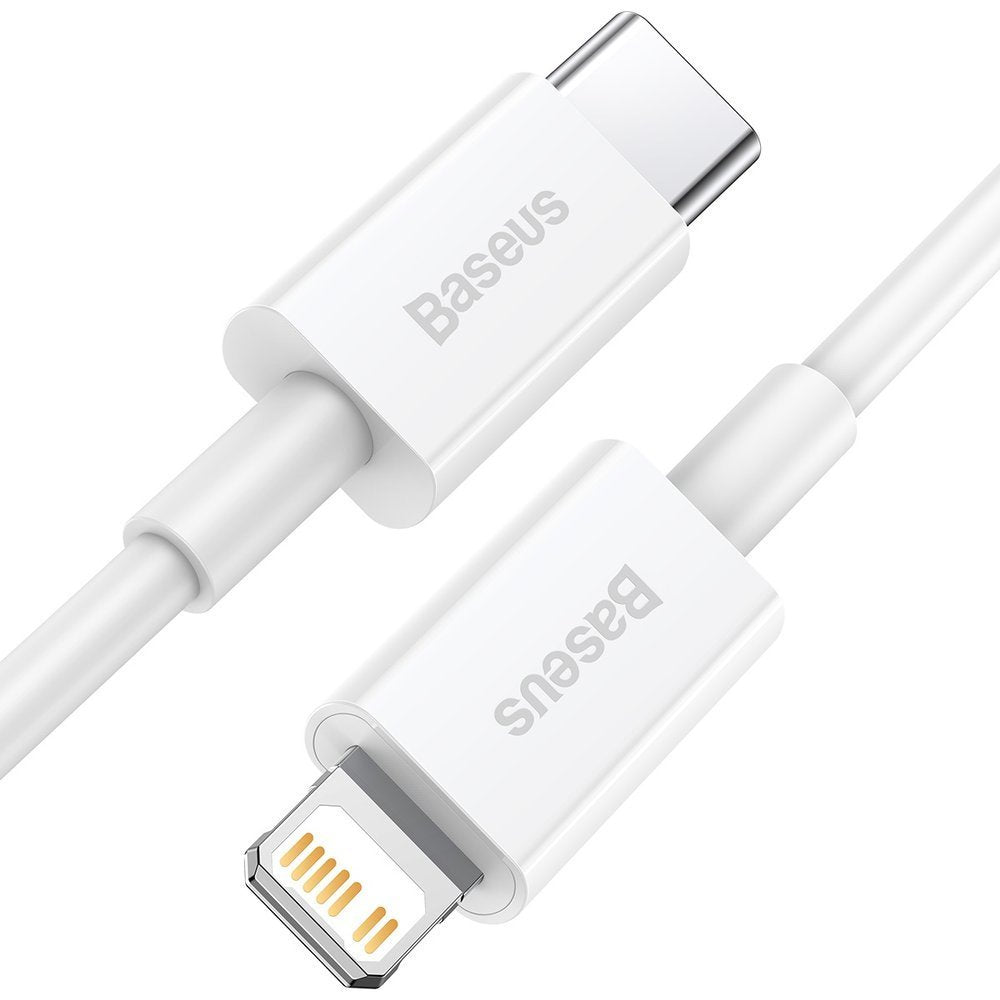 Adat- és töltőkábel USB-C - Lightning Baseus Superior sorozat, 20W, 0,25m, fehér CATLYS-02