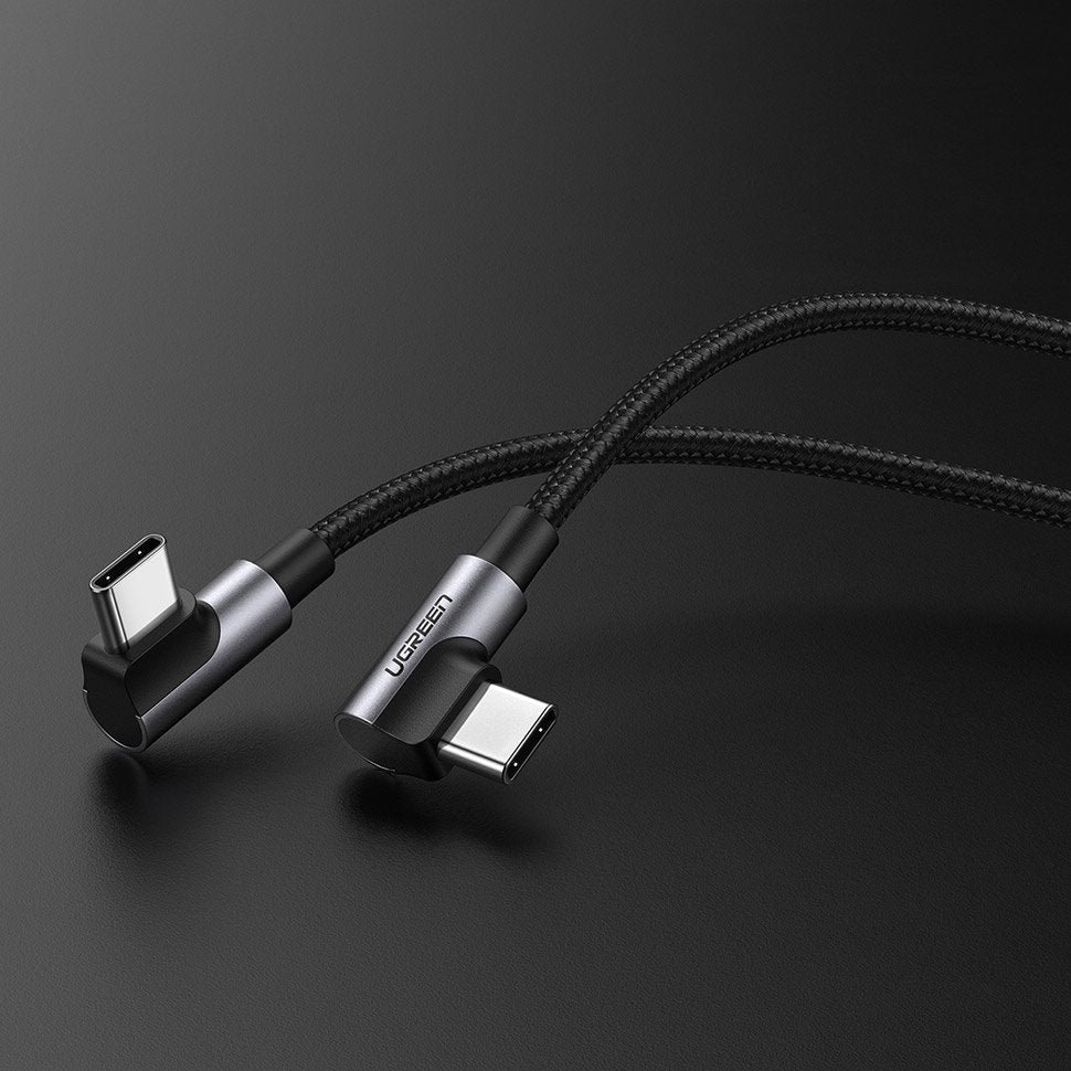 USB-C adat- és töltőkábel - USB-C UGREEN US323 USB-C szögletes, 60W, 1m, Fekete