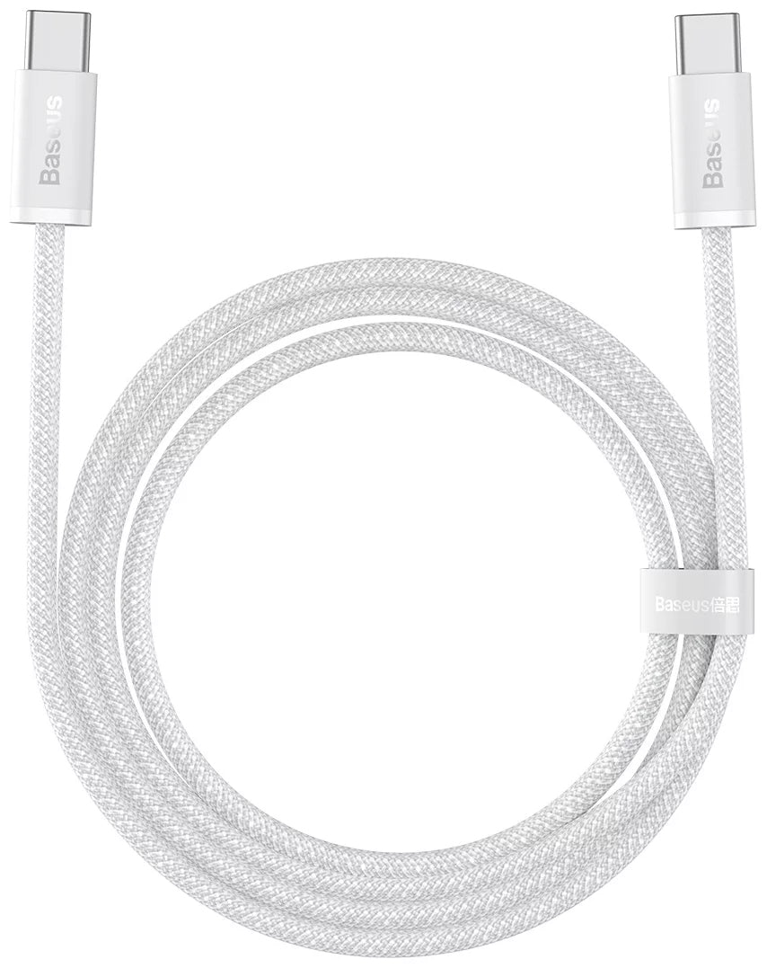 USB-C adat- és töltőkábel - USB-C Baseus Dynamic sorozat, 100W, 1m, fehér CALD000202