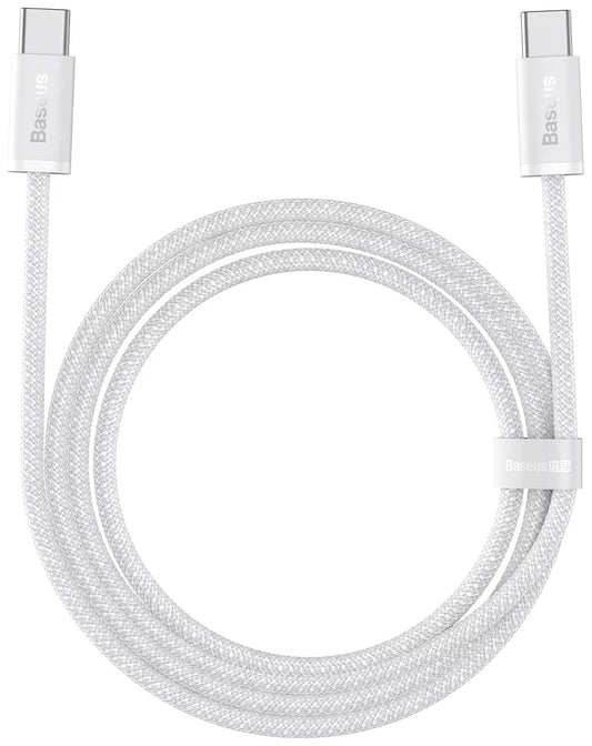 USB-C adat- és töltőkábel - USB-C Baseus Dynamic sorozat, 100W, 1m, fehér CALD000202