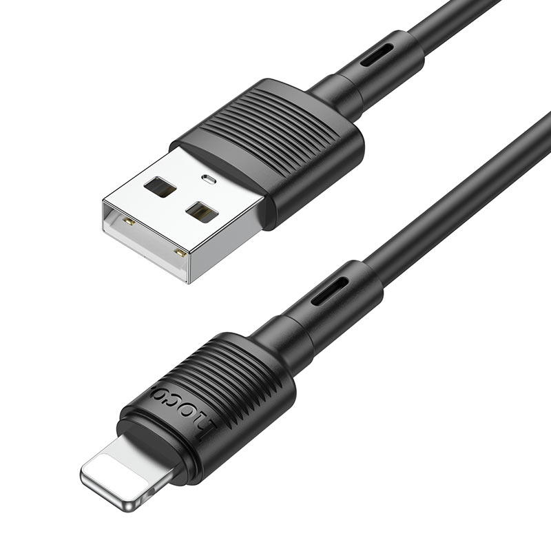 USB-A - Lightning HOCO X83 Victory adat- és töltőkábel, 18W, 1m, Fekete
