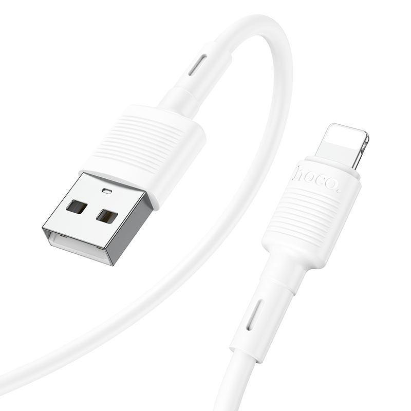 USB-A - Lightning HOCO X83 Victory adat- és töltőkábel, 18W, 1m, Fehér