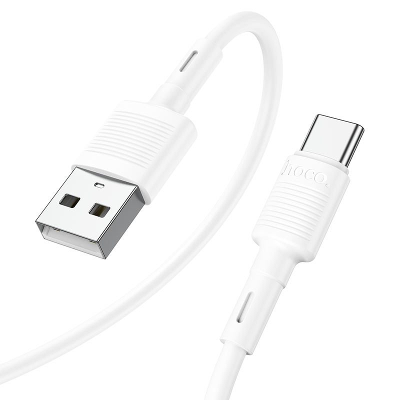 USB-A - USB-C HOCO X83 Victory adat- és töltőkábel, 20W, 1m, Fehér