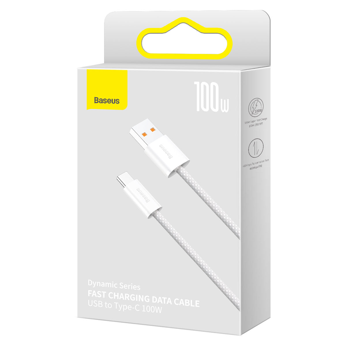 USB-A - USB-C adat- és töltőkábel Baseus Dynamic Series, 100W, 1m, Fehér CALD000602
