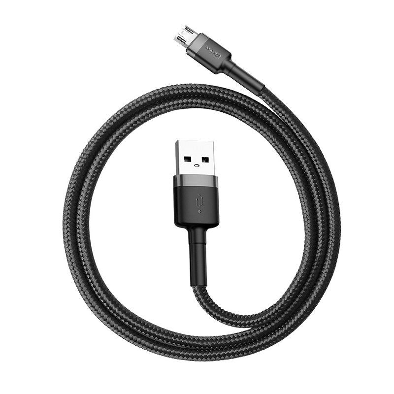 USB-A - microUSB Baseus Cafule adat- és töltőkábel, 18W, 0,5m, szürke CAMKLF-AG1
