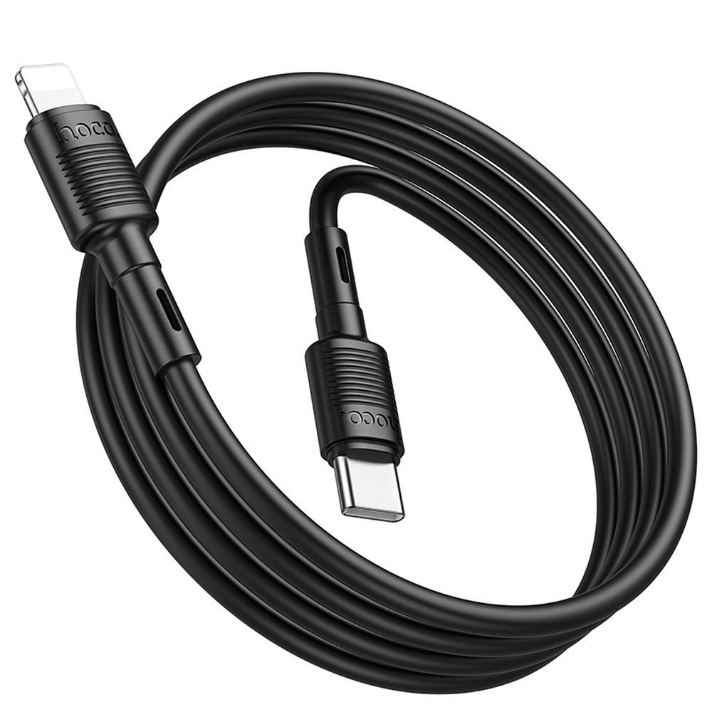 HOCO X83 Victory USB-C - Lightning adat- és töltőkábel, 20W, 1m, Fekete