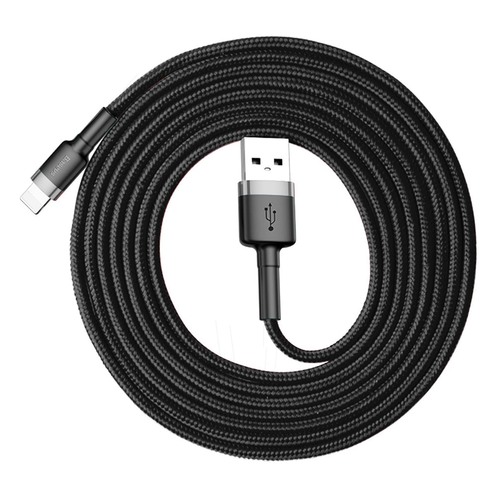 USB-A - Lightning Baseus Cafule adat- és töltőkábel, 18W, 2m, Szürke CALKLF-CG1