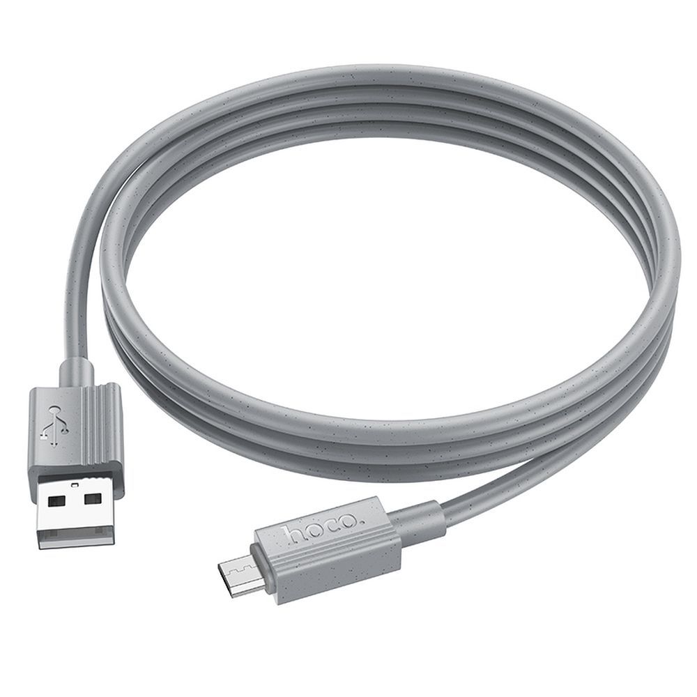 USB-A - microUSB HOCO X107 adat- és töltőkábel, 18W, 1m, Szürke