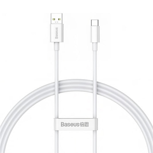 Adat- és töltőkábel USB-A - USB-C Baseus Superior sorozat, 65W, 1m, fehér CAYS000902