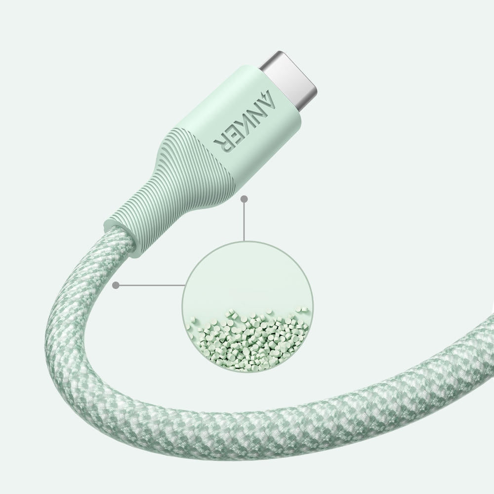 USB-C - USB-C Anker 544 adat- és töltőkábel, 140W, 1.8m, Zöld A80F6H61