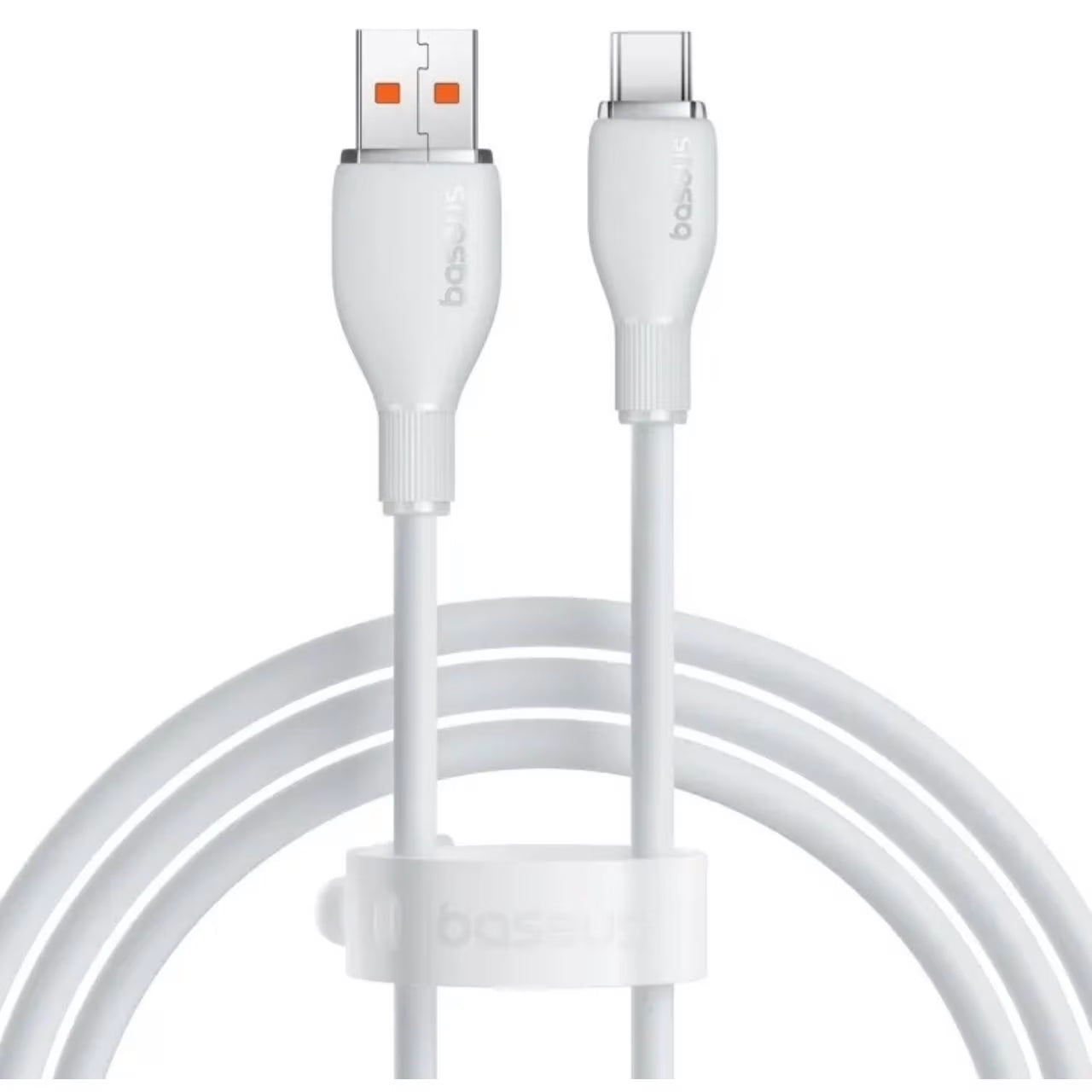 USB-A - USB-C Baseus Pudding adat- és töltőkábel, 100W, 1.2m, Fehér