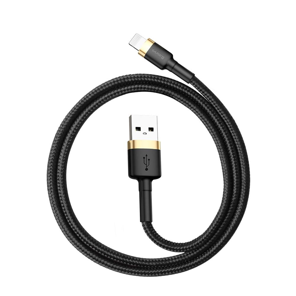 USB-A - Lightning adat- és töltőkábel Baseus Cafule, 18W, 1m, arany CALKLF-BV1