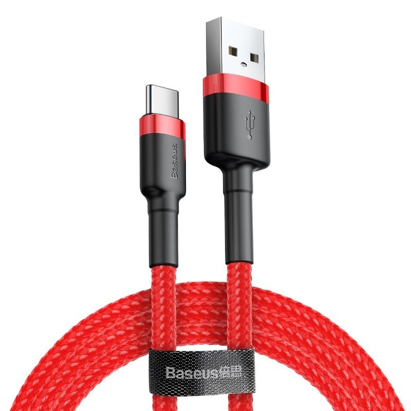 USB-A - USB-C Baseus Cafule adat- és töltőkábel, 60W, 1m, piros