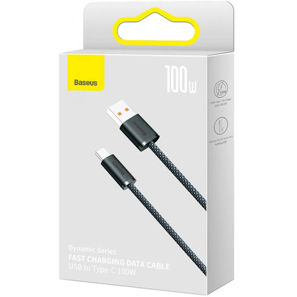 USB-A - USB-C adat- és töltőkábel Baseus Dynamic Series, 100W, 2m, szürke CALD000716