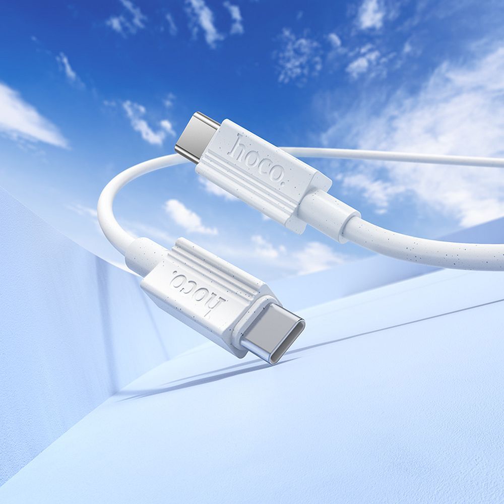 USB-C - USB-C HOCO X107 adat- és töltőkábel, 60W, 1m, Fehér