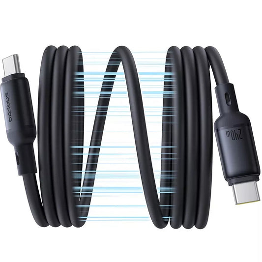 USB-C - USB-C Baseus PicoGo adat- és töltőkábel, 240W, 1m, Fekete P10376800121-00