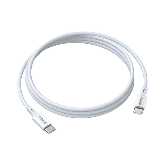 USB-C - USB-C adat- és töltőkábel BWOO X282, 60W, 1m, Fehér