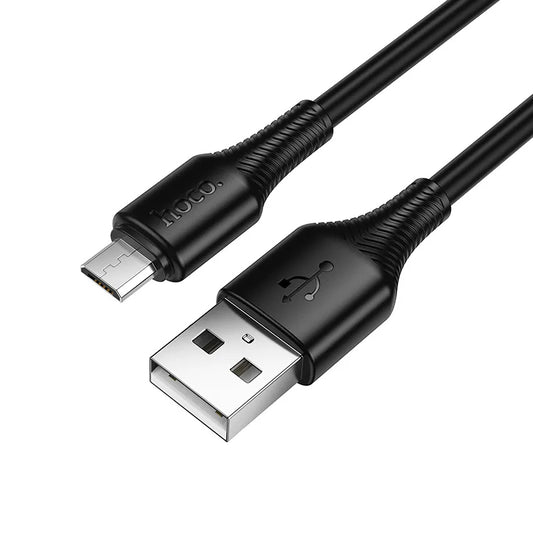 USB-A - microUSB HOCO X120 adat- és töltőkábel, 18W, 1m, Fekete