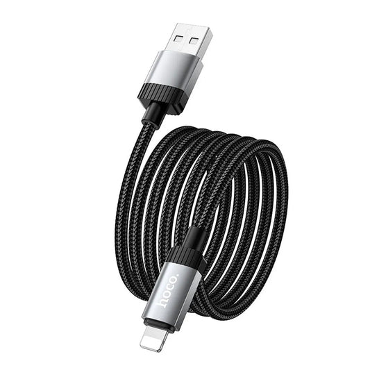 USB-A - Lightning HOCO X117 adat- és töltőkábel, 18W, 1m, Fekete