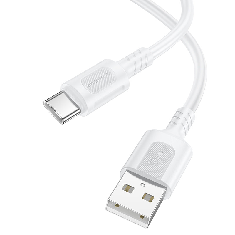 USB-A - USB-C Borofone BX111 Feliz adat- és töltőkábel, 20W, 1m, Fehér