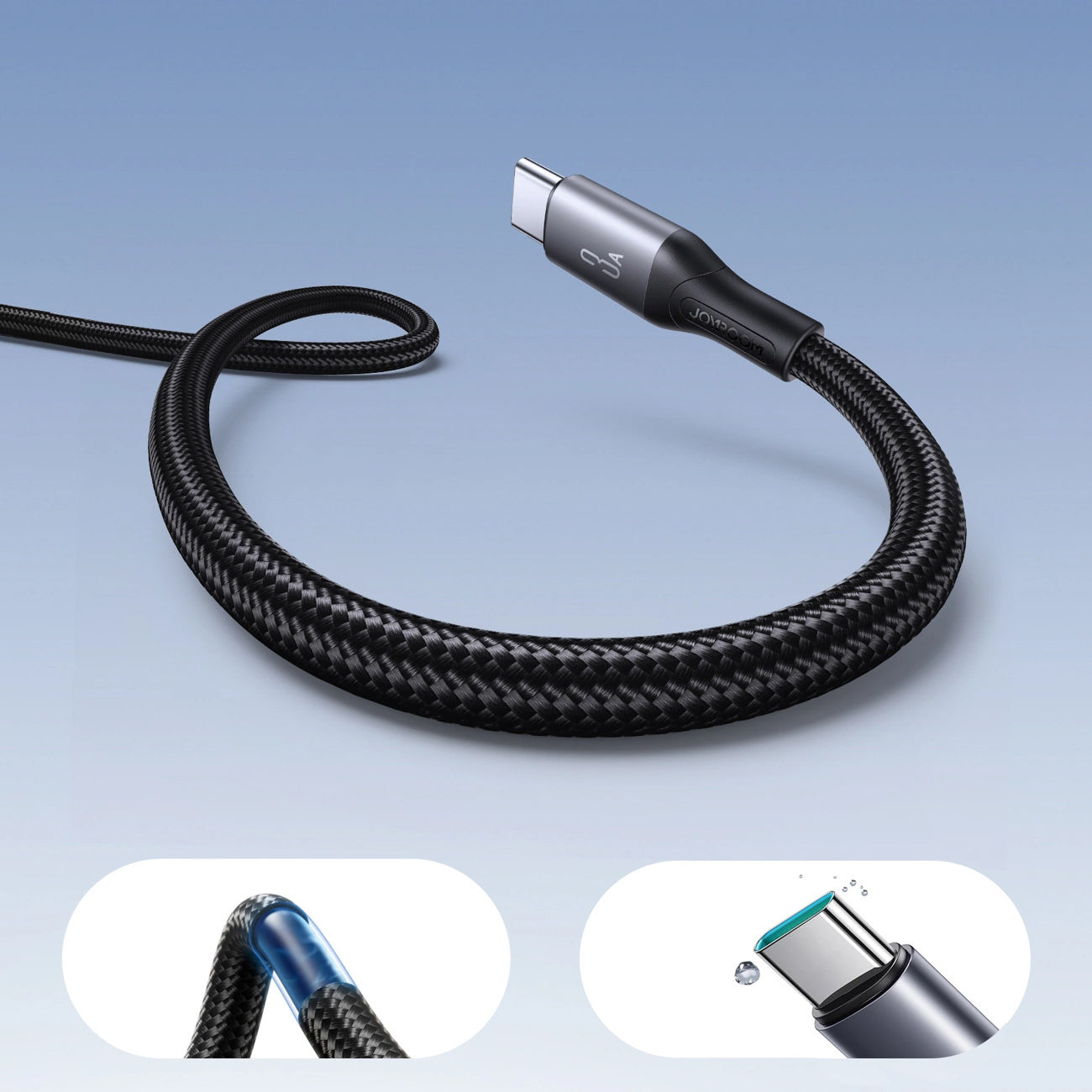Adat- és Töltőkábel USB-A - USB-C Joyroom S-A28 Flash, 30W, 2m, Fekete