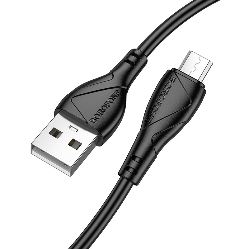 USB-A - microUSB Borofone BX121 Energy adat- és töltőkábel, 18W, 1m, Fekete