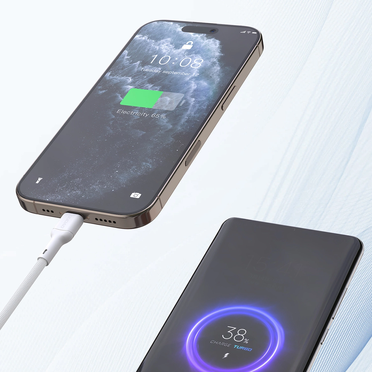 USB-C - USB-C Dudao L9C Max adat- és töltőkábel, 240W, 2m, Fehér