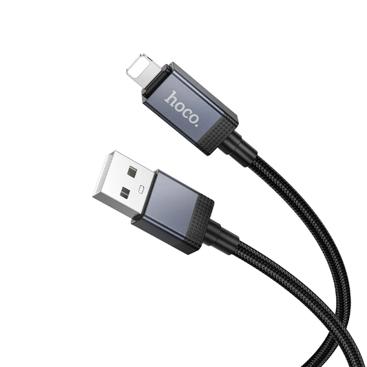 USB-A - Lightning HOCO X118 Display adat- és töltőkábel, 12W, 1m, Fekete