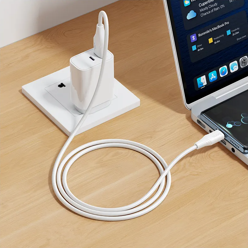 USB-A - USB-C HOCO X124 adat- és töltőkábel, 18W, 1m, Fehér