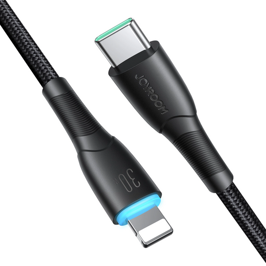 USB-C - Lightning Joyroom S-A32 adat- és töltőkábel, 30W, 1m, Fekete