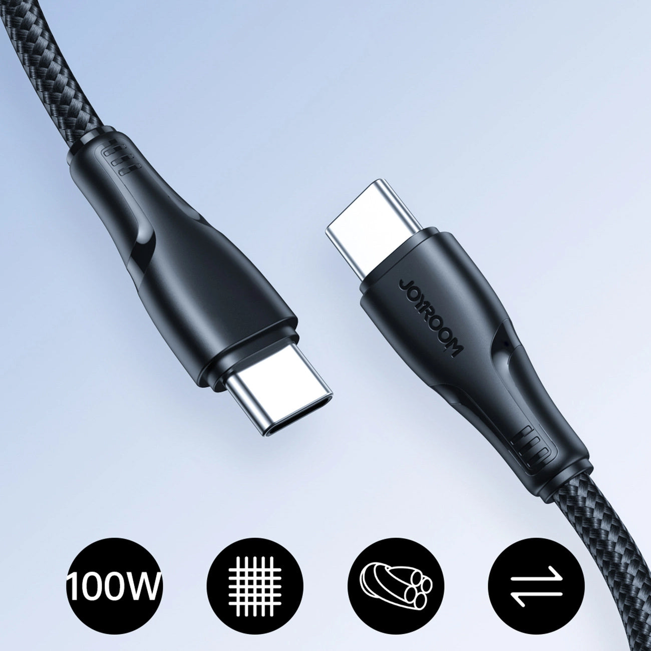 USB-C - USB-C Joyroom S-A11 adat- és töltőkábel, 60W, 0,25m, Fekete