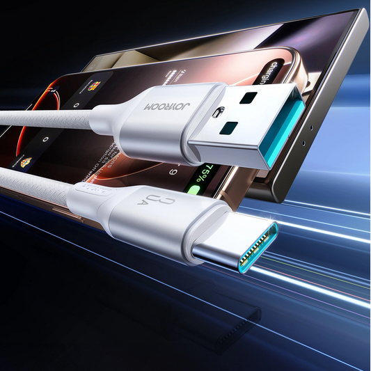 USB-A - USB-C adat- és töltőkábel Joyroom S-A28 Flash, 18W, 1m, Fehér