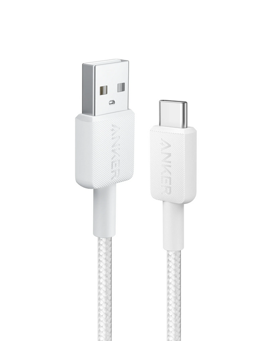 USB-A to USB-C Anker 322 Data and Charging Cable, 18W, 1.8m, White A81H6G21