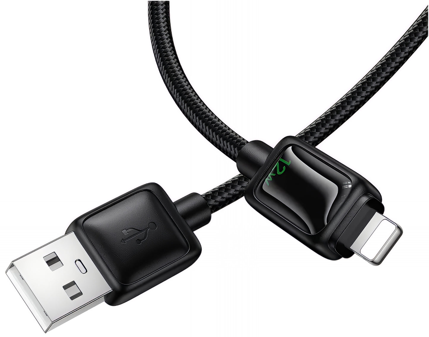USB-A - Lightning HOCO U146 adat- és töltőkábel, 12W, 1,2m, Fekete
